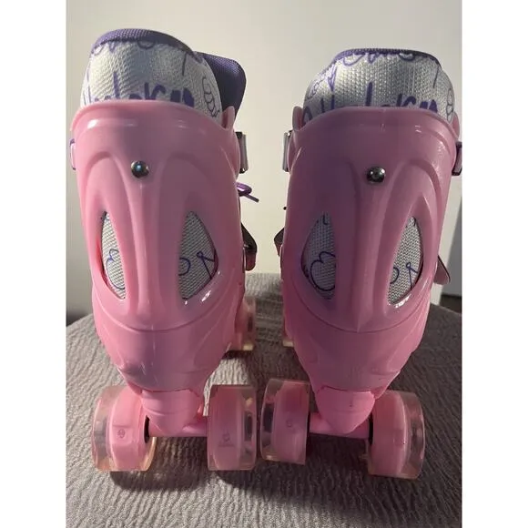 Girls Nattork Pink Adjustable Roller Skates Size 1Y-4Y