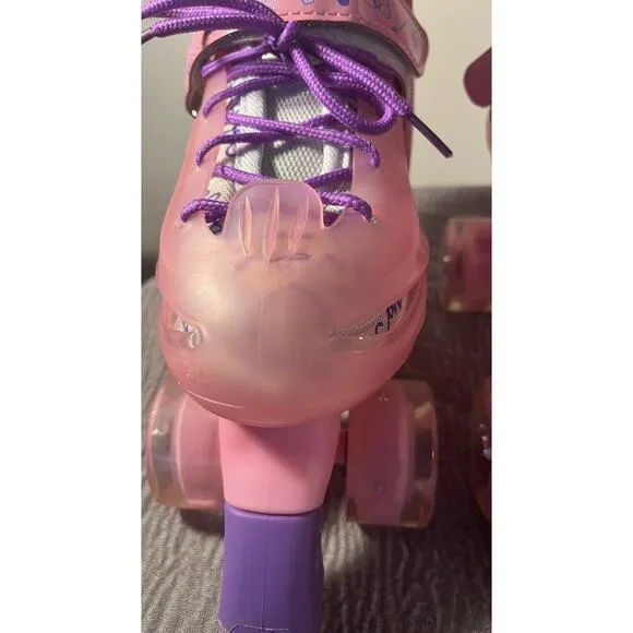 Girls Nattork Pink Adjustable Roller Skates Size 1Y-4Y