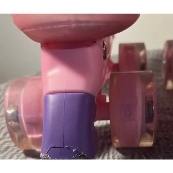 Girls Nattork Pink Adjustable Roller Skates Size 1Y-4Y