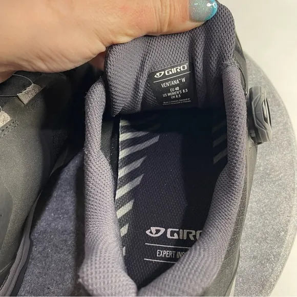 Giro Ventana W Mountain Cycling Shoes 8.5 Black Cord Tie