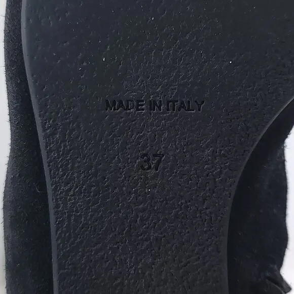 Giuseppe Zanoth Design High Rise Zip Up Flat Boot Womens Size 7 37 Black