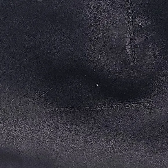 Giuseppe Zanoth Design High Rise Zip Up Flat Boot Womens Size 7 37 Black