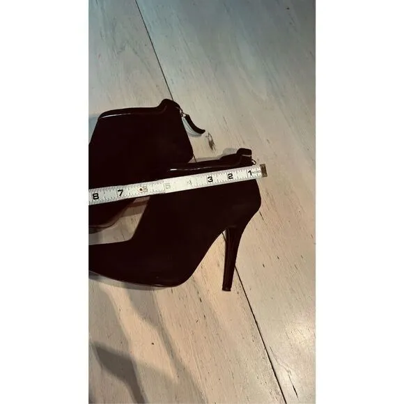 GIUSEPPE ZANOTTI BLACK SUEDE GREEK 105MM POINTED TOE ANKLE BOOTS SZ 8.5