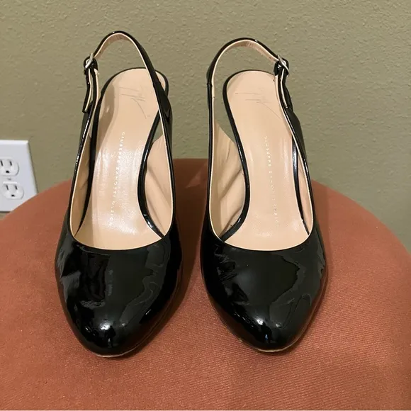 GIUSEPPE ZANOTTI Heels SLINGBACKS Black THREE TONE HEEL - Sz 8 (EU 38) Italy