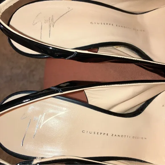 GIUSEPPE ZANOTTI Heels SLINGBACKS Black THREE TONE HEEL - Sz 8 (EU 38) Italy
