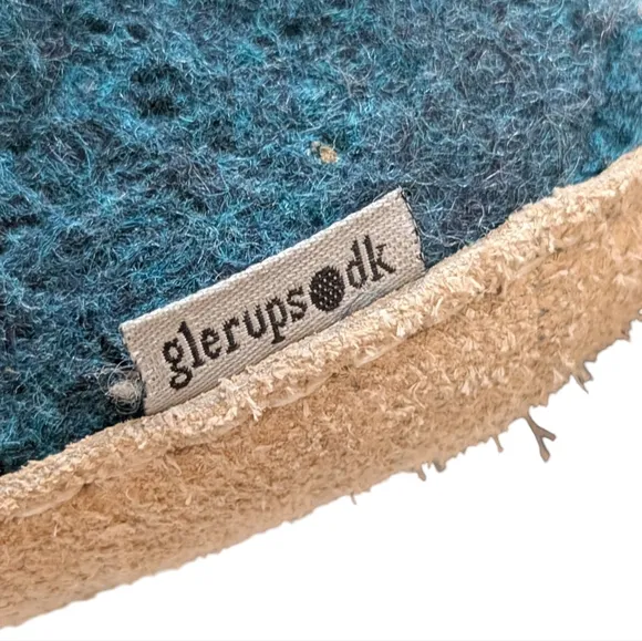 Glerups wool shoe size 41/ 10 leather sole slipper moccasin eco friendly natural