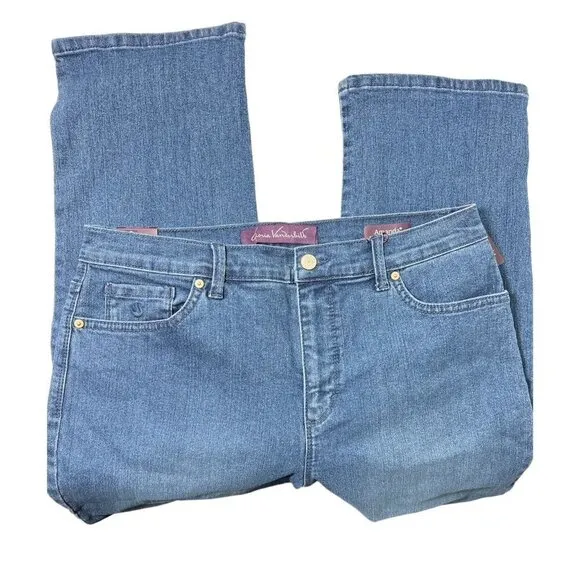 Gloria Vanderbilt Womens Amanda High Rise Med Wash Tapered Leg Jeans Sz 12 NWT