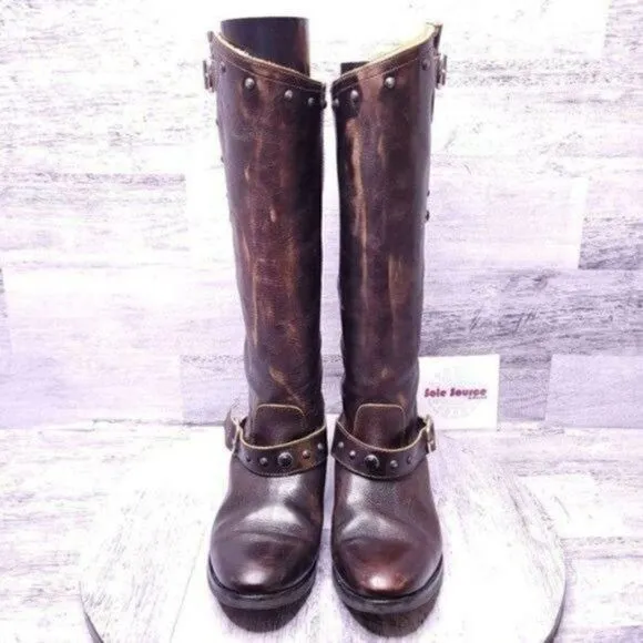 Golden Goose Kate Distressed Leather Knee High Boot Browns sz 36 Women's sz 6