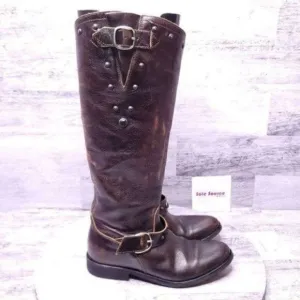 Golden Goose Kate Distressed Leather Knee High Boot Browns sz 36 Women's sz 6