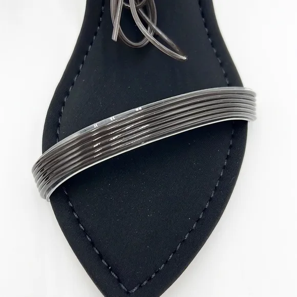 GOOD AMERICAN CLEAR WEDGE HEEL WOMEN‘S NEOPRENE BLACK NWT SZ 7.5