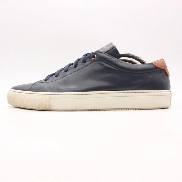 Good Man Brand Men’s Size 12 Navy Blue Leather Casual Shoes Made in Italy