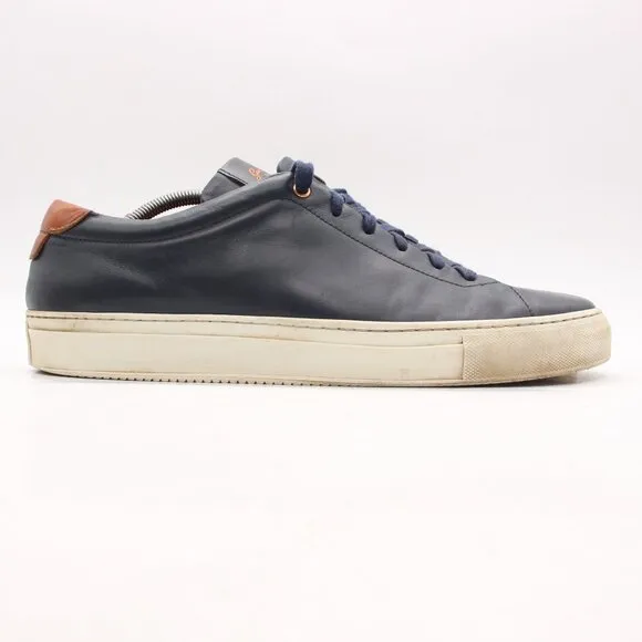 Good Man Brand Men’s Size 12 Navy Blue Leather Casual Shoes Made in Italy