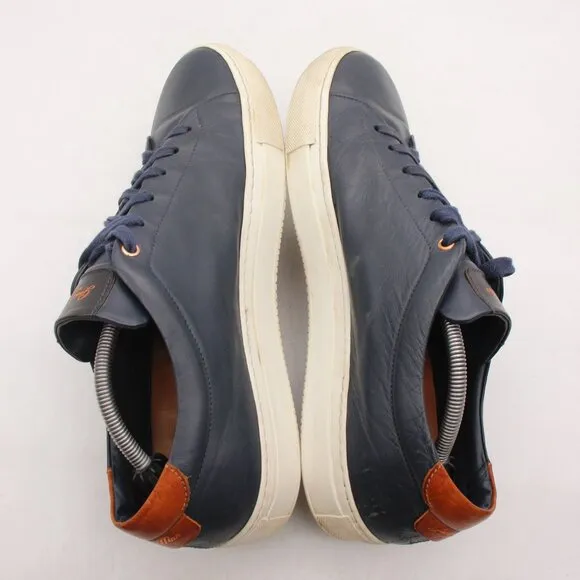 Good Man Brand Men’s Size 12 Navy Blue Leather Casual Shoes Made in Italy