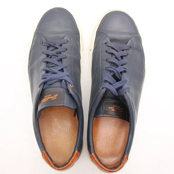 Good Man Brand Men’s Size 12 Navy Blue Leather Casual Shoes Made in Italy