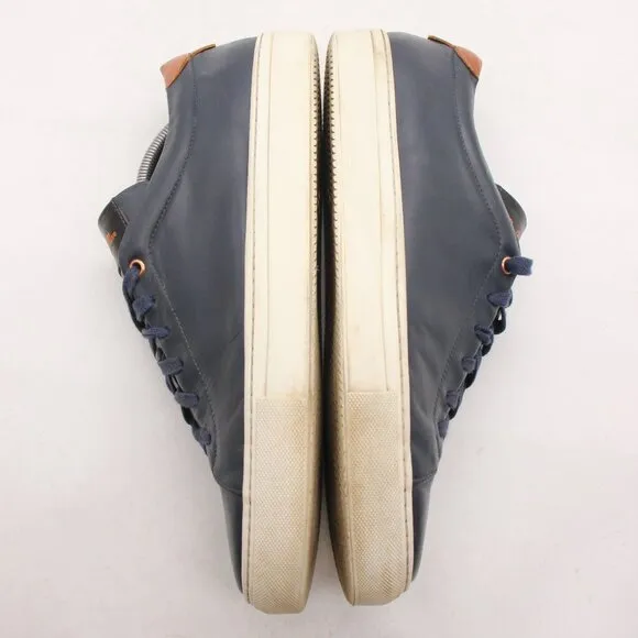 Good Man Brand Men’s Size 12 Navy Blue Leather Casual Shoes Made in Italy