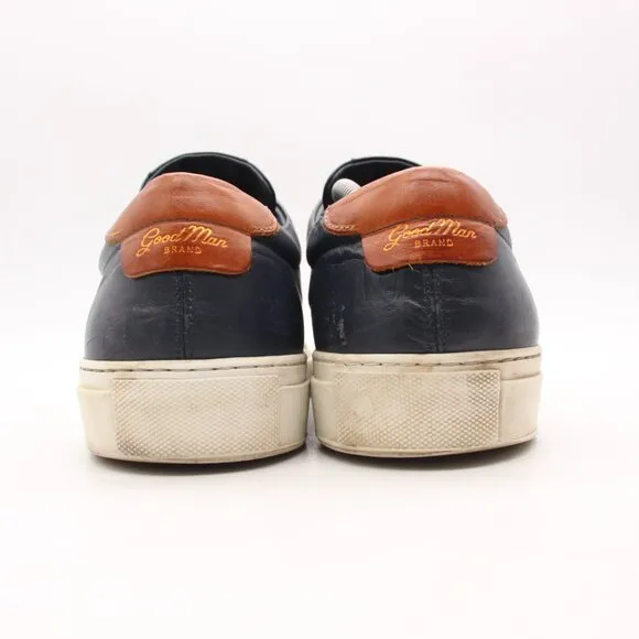 Good Man Brand Men’s Size 12 Navy Blue Leather Casual Shoes Made in Italy