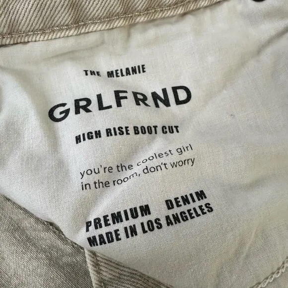 Grlfrnd Womens size 29 High Rise Cropped Bootcut The Melanie Montana