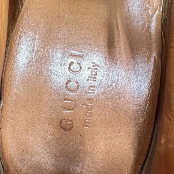 Gucci GG Monogram Embossed Men Size EU 44 E US 10.5 Brown Leather Chukka Boot