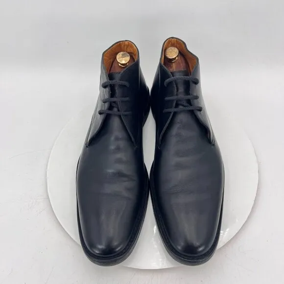 Gucci GG Monogram Embossed Men Size EU 44 E US 10.5 Brown Leather Chukka Boot