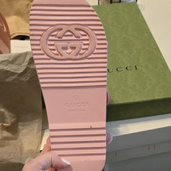 Gucci Pink Chunky Sandals with Adjustable Straps