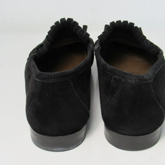 GUCCI Women's Black Suede Leather Flat Loafers 5.5