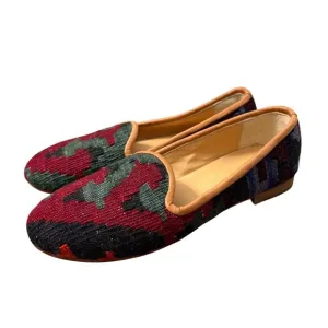 Handmade Multicolor Kilim Wool Southwestern Slip On Loafer Shoes Womens Size 9