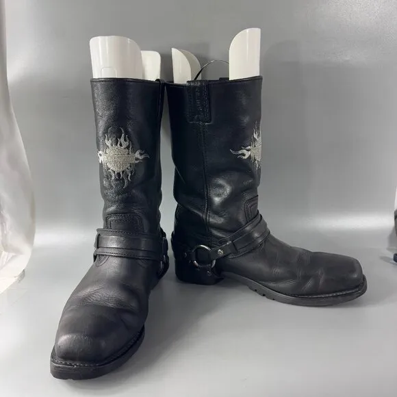 Harley-Davidson Boots: Men's Slip-On Motorcycle Boots, Size USA 10