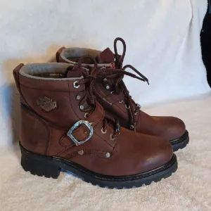 Harley-Davidson  Brown Leather Boots Women's Size 9