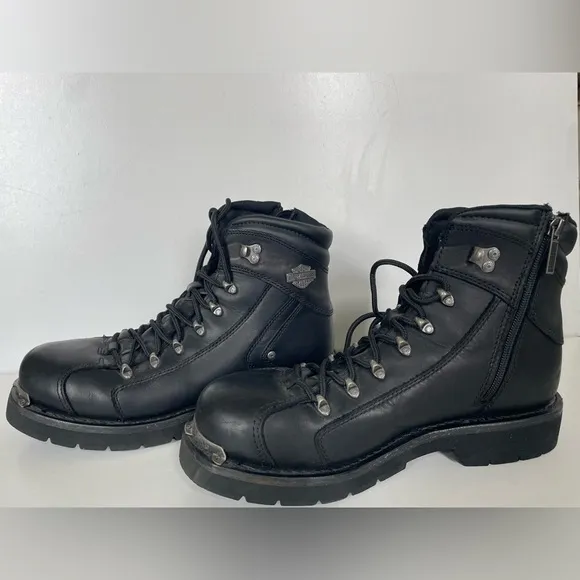 Harley-Davidson electron motorcycle bootsBlack Leather mens 10.5 Rugged Design
