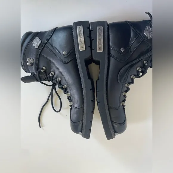 Harley-Davidson electron motorcycle bootsBlack Leather mens 10.5 Rugged Design