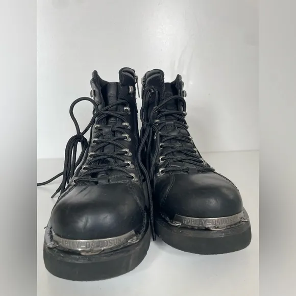 Harley-Davidson electron motorcycle bootsBlack Leather mens 10.5 Rugged Design