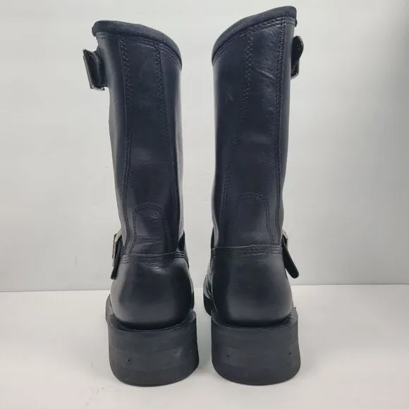 Harley-Davidson Mega Conductor Men's Black Leather Motorcycle Boots US Size 8.5