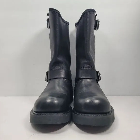 Harley-Davidson Mega Conductor Men's Black Leather Motorcycle Boots US Size 8.5