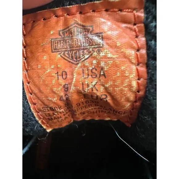 HARLEY DAVIDSON‎ Rugged Black Leather Boots W/ Metal Accents - Durable &amp;…