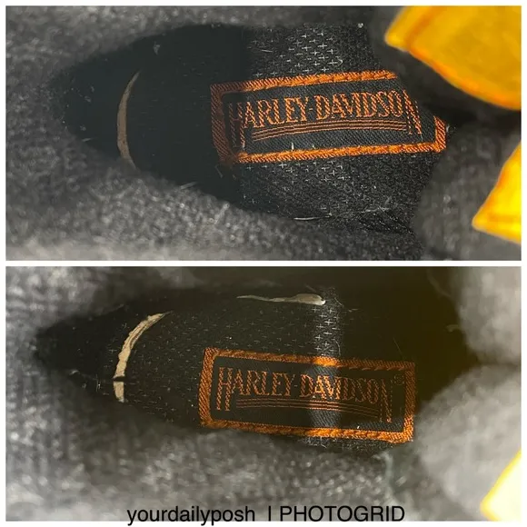 Harley Davidson vintage 90s black leather women’s lug sole lace-up boots US 6.5