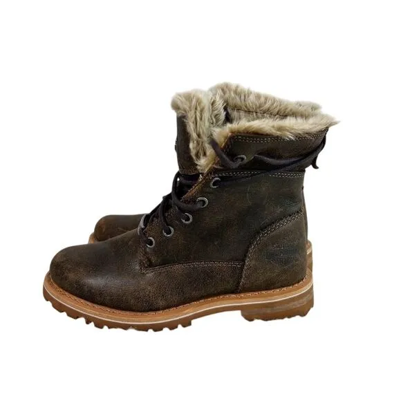 Harley-Davidson Women's Clearfield Combat Boots Brown Size 6.5M Ankle