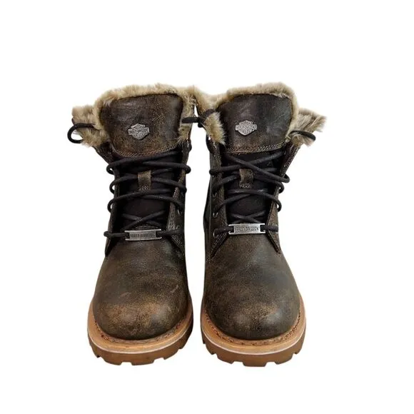 Harley-Davidson Women's Clearfield Combat Boots Brown Size 6.5M Ankle