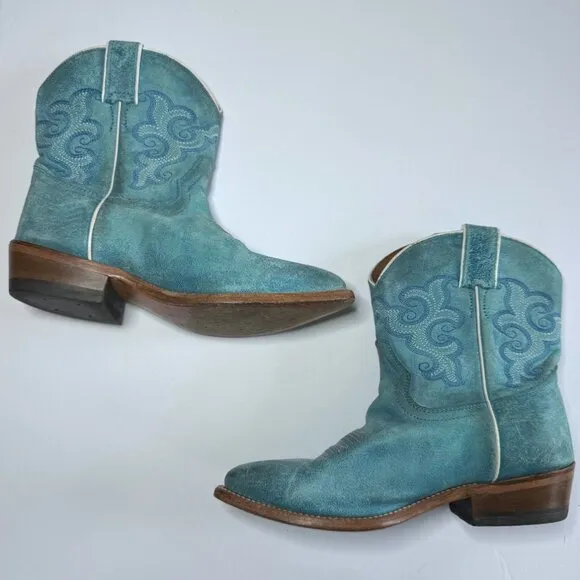 Harley Davidson Womens Size 8 M Turquoise Blue Western Cowboy Cowgirl Boots Moto