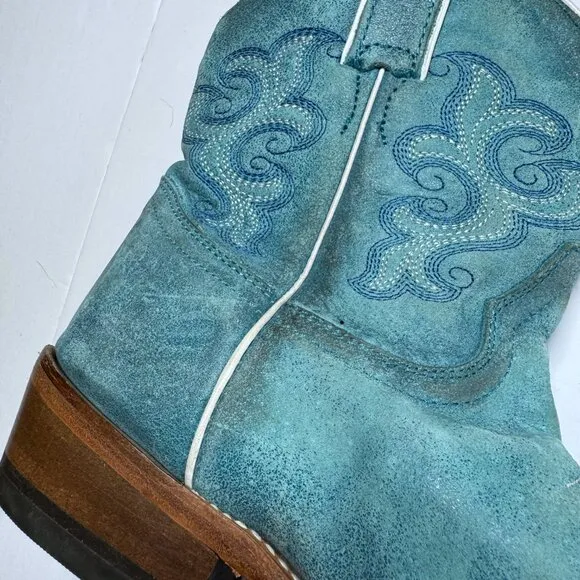 Harley Davidson Womens Size 8 M Turquoise Blue Western Cowboy Cowgirl Boots Moto