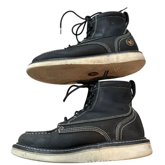 Hawx 6&quot;‎ Grade Work Soft Toe Work Boot Black Men's Size 9D Black