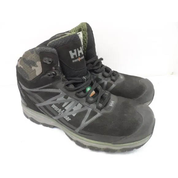 HELLY HANSEN Men's Alum Toe CP Mid-Cut Work Boots HHS191010 Black/Camo Size 12M
