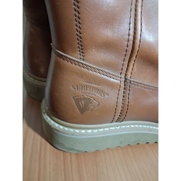 Herman Survivors Leather Boots Seminole Work Western Cowboy Brown Men's Size 8