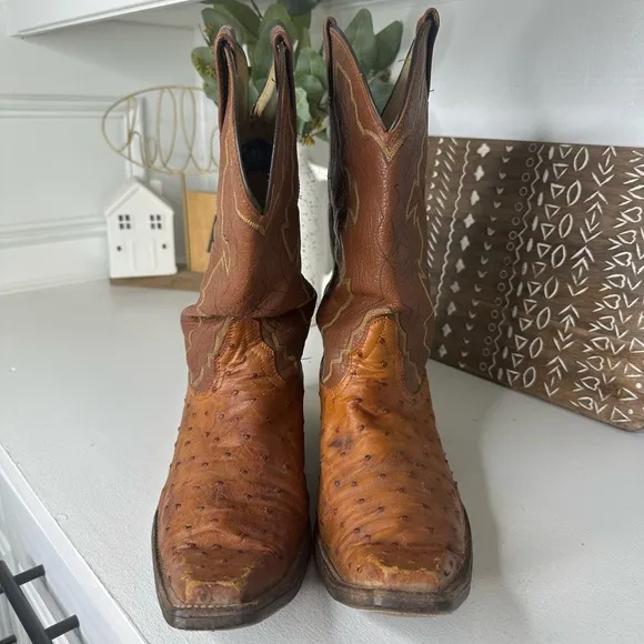 Herrera Boot Co Full Quill Ostrich Western Cowboy Boots Men's Size 10 D