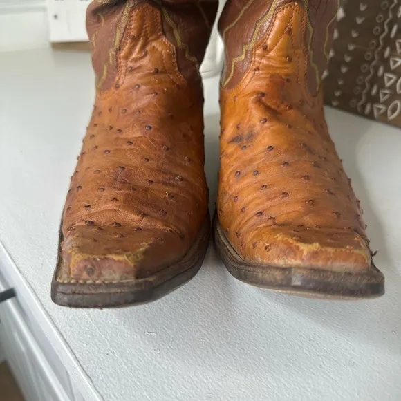 Herrera Boot Co Full Quill Ostrich Western Cowboy Boots Men's Size 10 D