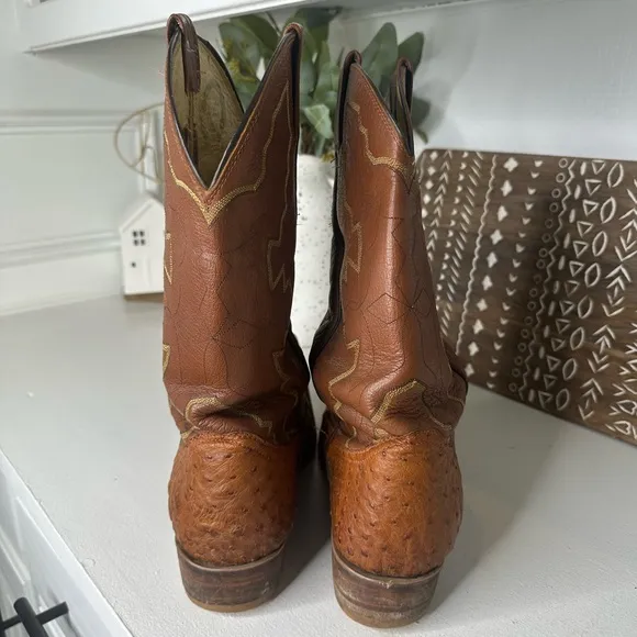 Herrera Boot Co Full Quill Ostrich Western Cowboy Boots Men's Size 10 D