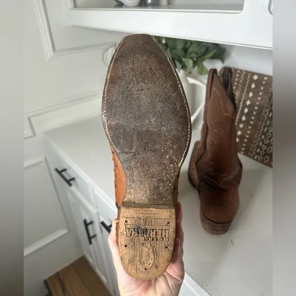 Herrera Boot Co Full Quill Ostrich Western Cowboy Boots Men's Size 10 D