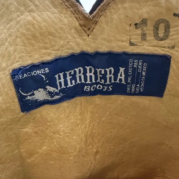 Herrera Boot Co Full Quill Ostrich Western Cowboy Boots Men's Size 10 D