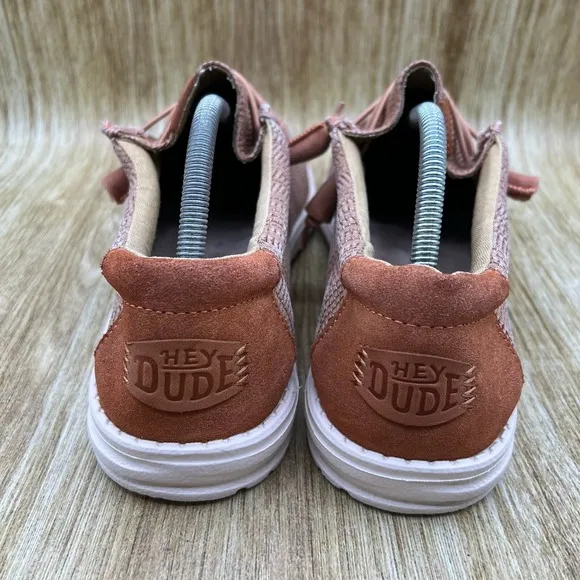 Hey Dude Shoes Wally Grid Men's Size 11 Rust Slip On Casual Boat Shoes