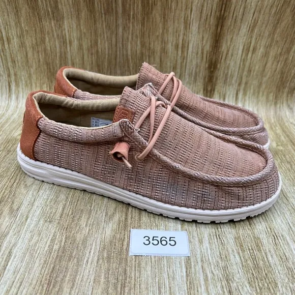 Hey Dude Shoes Wally Grid Men's Size 11 Rust Slip On Casual Boat Shoes