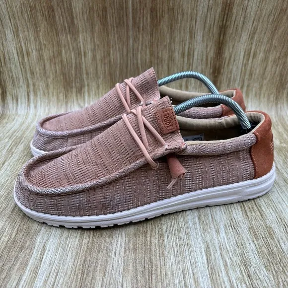 Hey Dude Shoes Wally Grid Men's Size 11 Rust Slip On Casual Boat Shoes